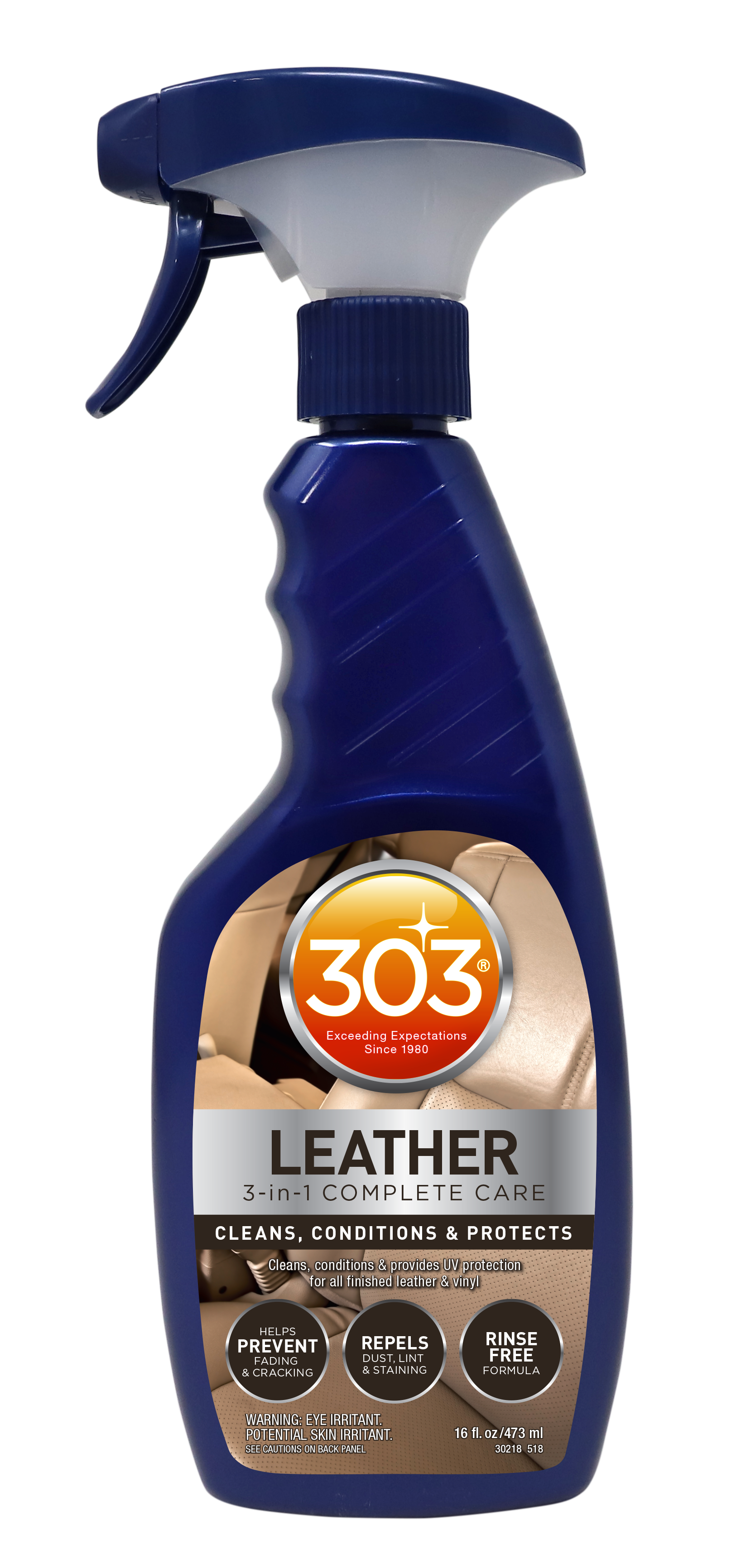 303 | 3 In 1 Leather Cleaner 473ml - Limpiador y protector de interiores de piel
