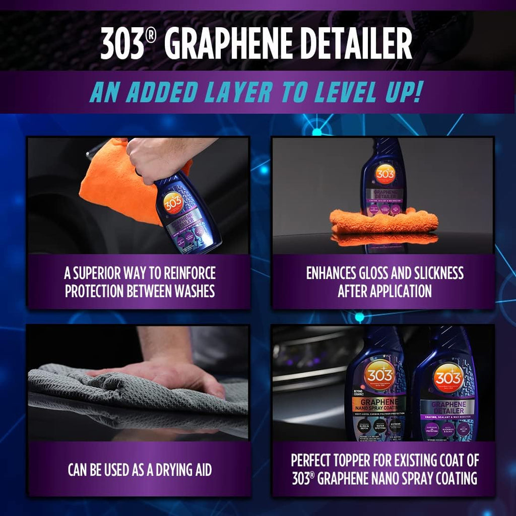 303 - Graphene Detailer - Detallador de grafeno para auto de alto rendimiento – Brillo, protección y potenciador de recubrimientos cerámicos - 473ml